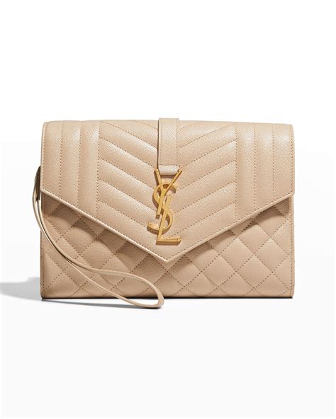 ysl monogram quilted clutch bag|farfetch ysl clutch.